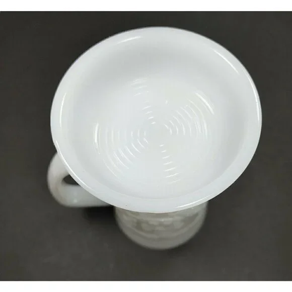 VTG Federal Milk Glass Tavern Scene Stein Drink Cup Tankard Beer Mug Working Man - Picture 10 of 10